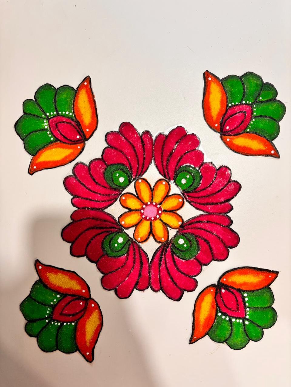 Handmade Round Rangoli Design